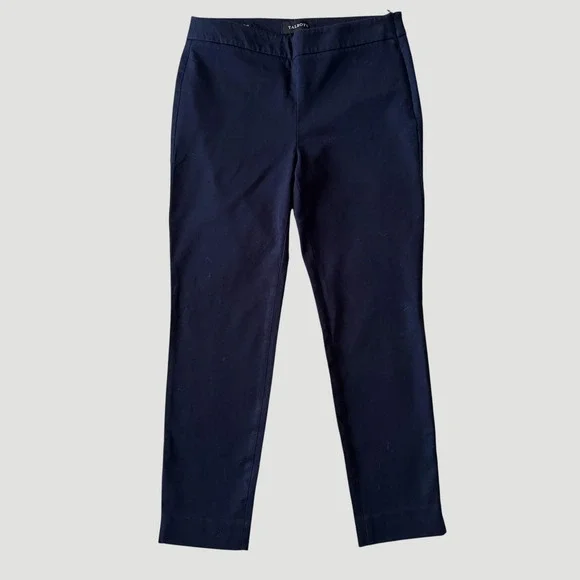 Talbots Chatham Ankle Pants Womens 2P Navy Blue slim Petite office Career preppy