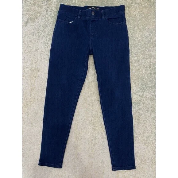 Betabrand Size Medium Petite Yoga Blue Pull On Stretch Denim Jeans 26