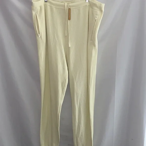 NWT SKIMS WO SIZE‎ 4X CREAM WAFFLE KNIT  JOGGER PANT LOUNGE PANT POCKETS NEW