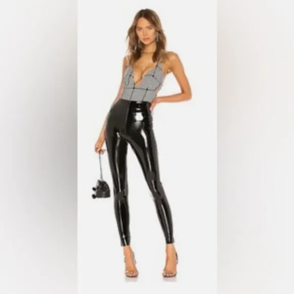 Commando Classic Faux Patent Leather Leggings High Rise Blue Pants Women’s Sz S