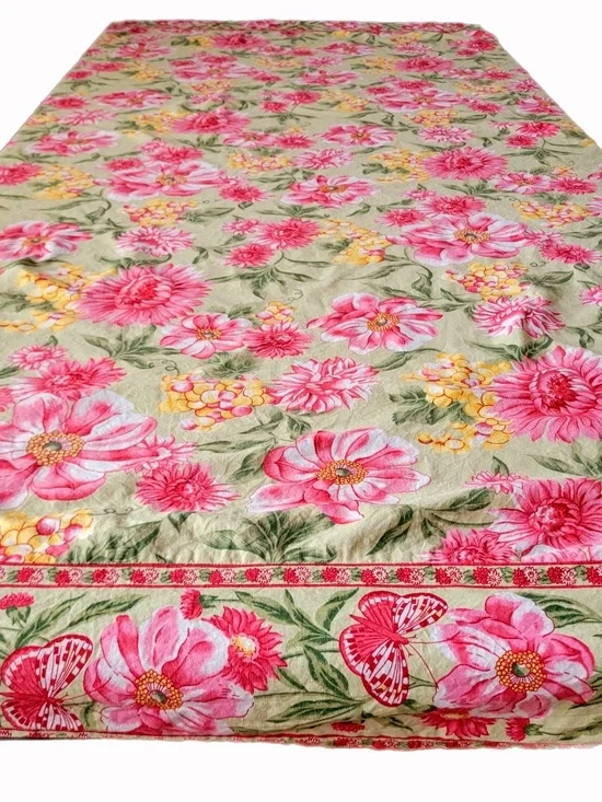 April Cornell Floral Tablecloth 100% Cotton 100