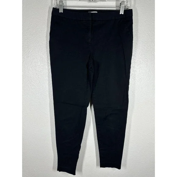 Halogen Taylor Fit Pants Womens 4 Black Ankle Tapered Twill Dress Work‎ Office
