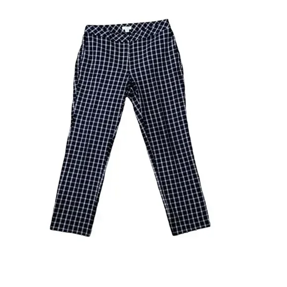 J. Jill Women’s Premium Bi-Stretch Quinn Trouser Pant‎ Black & White Plaid Sz 6