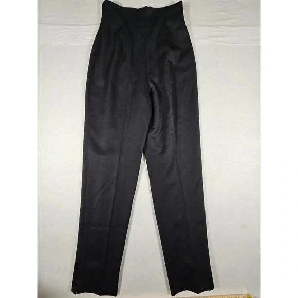 Nordstrom Savvy‎ Black 100% Wool High Waisted Tapered Pants Womens Size 6 USA