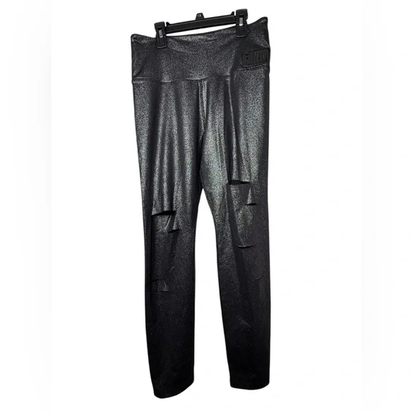 Pink Victoria's Secret‎ Ultimate Black Sparkle High Waisted Athletic Leggings