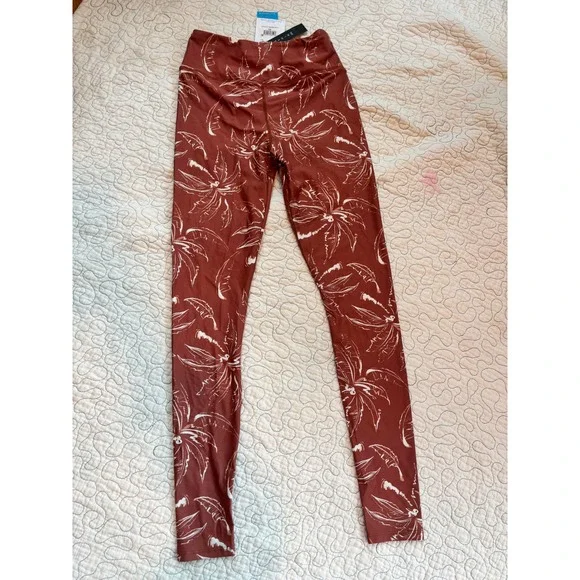 O'Neill‎ Blue Women's Driftaway Harbor Leggings Rust Palm Print XS