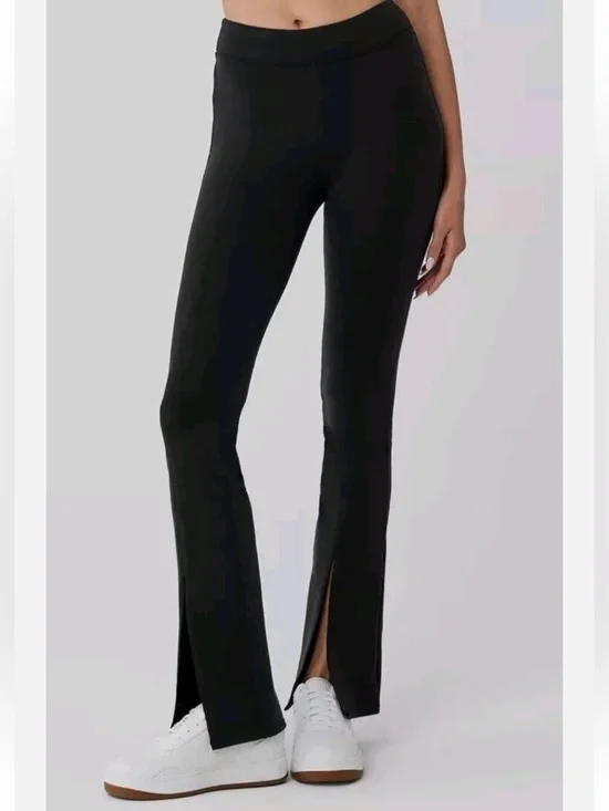 ALO‎ YOGA Black High-Waist Flutter Legging XS Front Split Bootcut