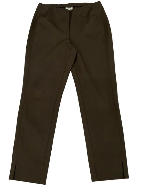 J. Jill Ponte Slim Leg Elastic Waist Pull On Pants Brown Size M Stretch New