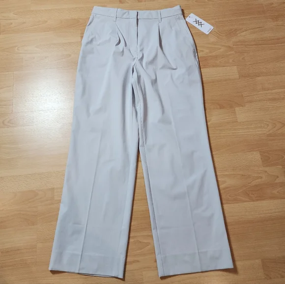 NWT Rhone Commuter Pleated Grey Trouser Pants Flex Knit Women's‎ Size 12