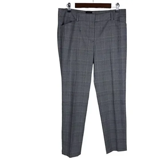 Talbots Womans Hampshire Black Plaid Pant slack size 10