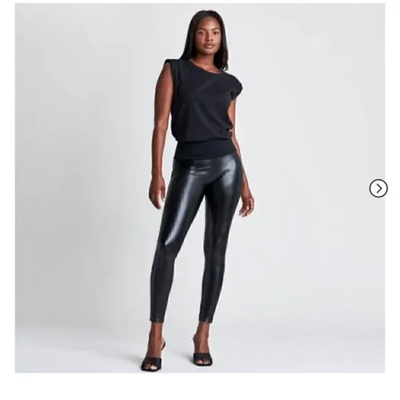 ASSETS by SPANX Women's All Over Faux Leather Leggings NWOT
