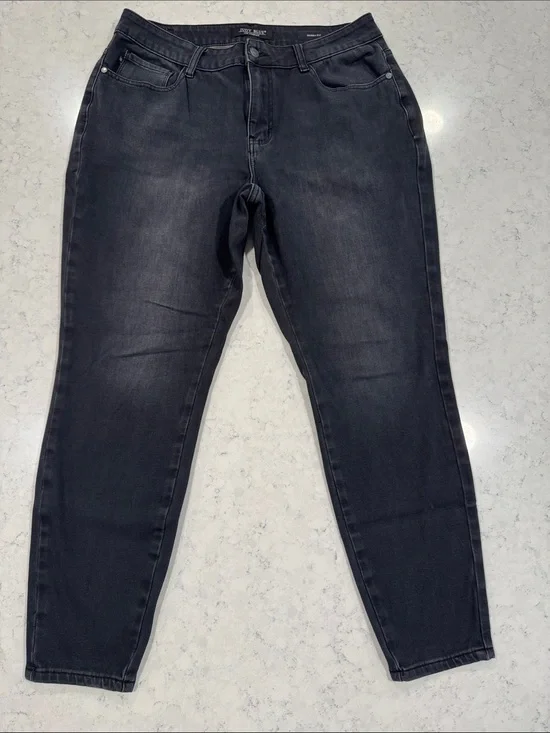 Judy Blue Dark Gray Faded Black Women's 14W Denim Jeans Skinny Fit Stretchy