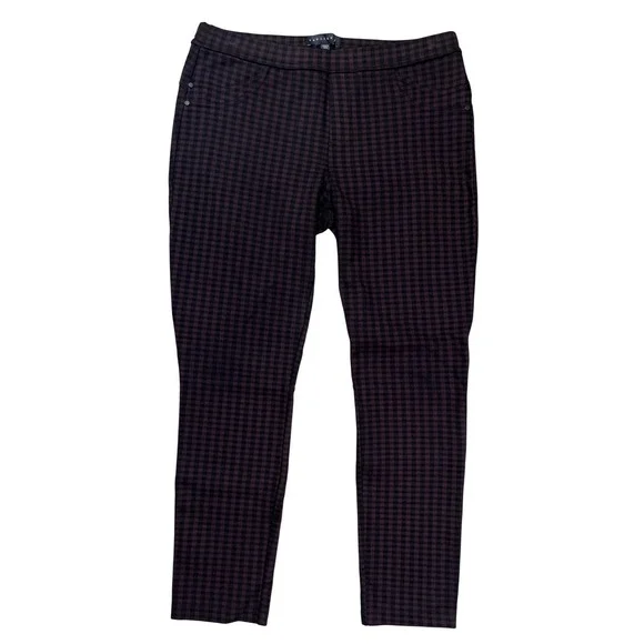 Sanctuary Gingham Ponte Leggings Womens Large Brown Black Checked Pull On‎ Pants