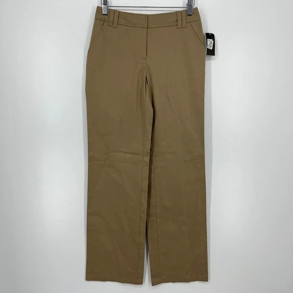 Alfani Women Khaki Ongoing‎ Bedford Dress Pants P30206K194 Size 2 New