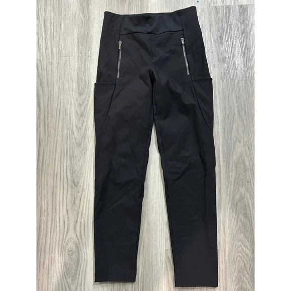 Athleta Headlands Hybrid Cargo II‎ Pants Black High Rise Tapered Womens Size 2