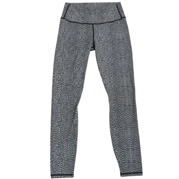 Varley Luna High Rise 7/8 Leggings Gray Nocturnal Feathers Print *No Size Tag S?