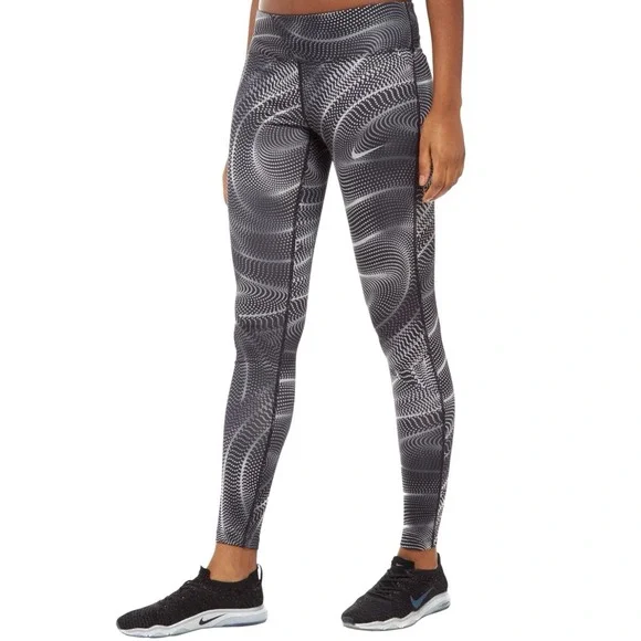 Nike Dri Fit Power Essential Running Tights w/ Back‎ Zip Pocket 890419 Sz M #551