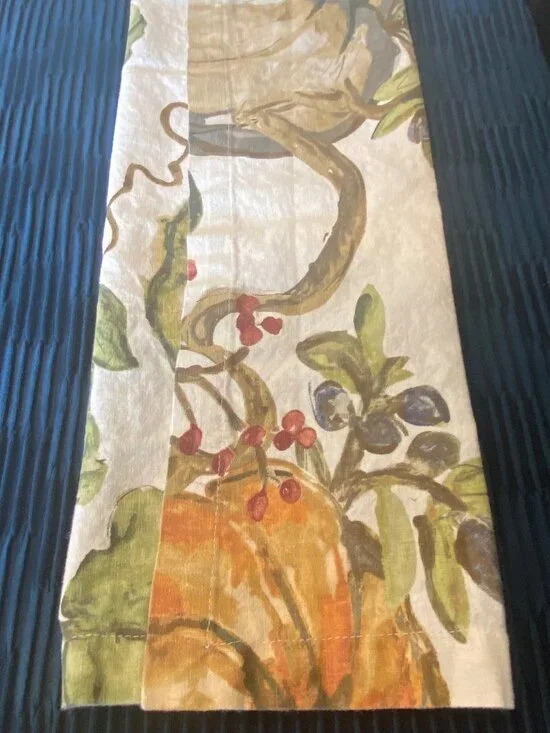 Pottery Barn Harvest Botanical pumpkin Print napkin Fall-Themed Design lot of 3