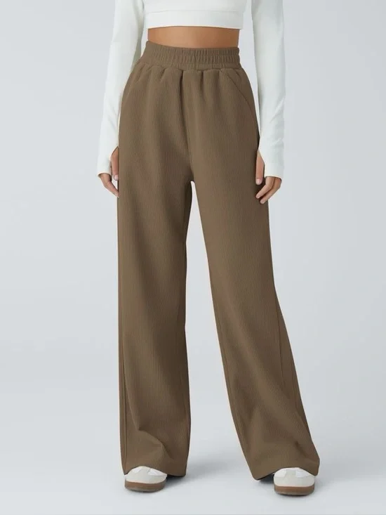 Halara High Waisted Corduroy Straight Leg Baggy Pants Chestnut Brown Size Large
