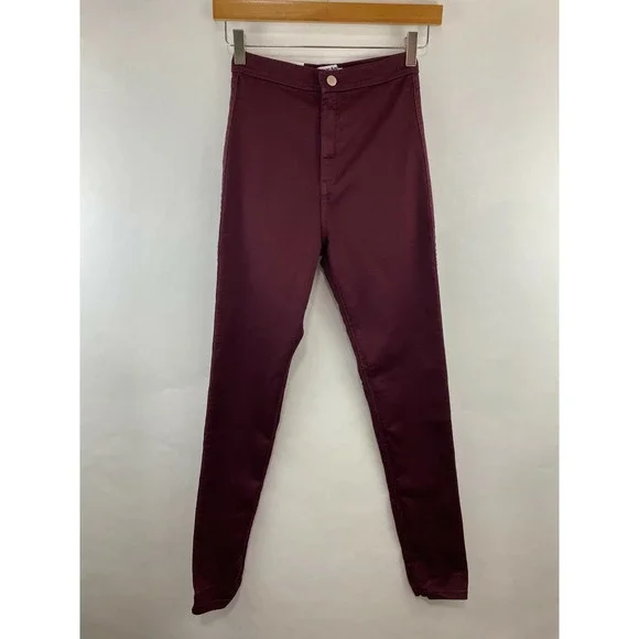 American Apparel Womens Skinny Pockets Burgundy Jeans Size Medium‎