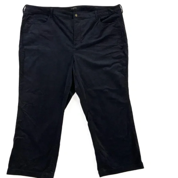 Talbots Dark Blue‎ Corduroy Cropped 5-Pocket Chinos 22W