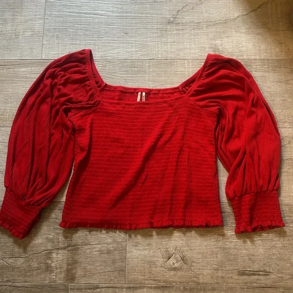 Anthropologie top-ruby red