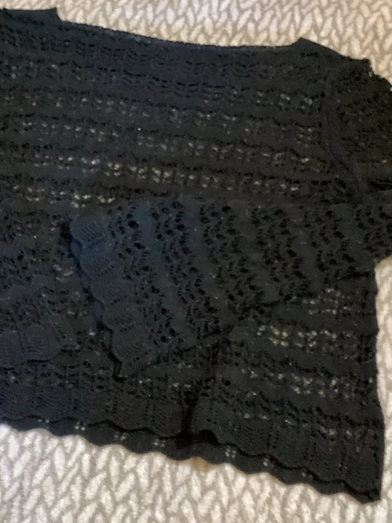 Zara Black Crochet Top