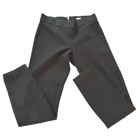 J.CREW Pixie Black Ponte Legging‎ Pencil Pants Back Zipper Wms SZ 2R Preppy