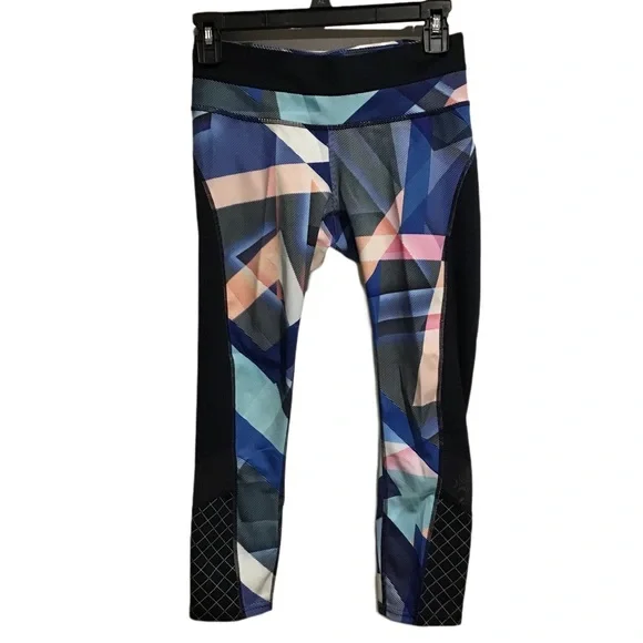Athleta‎ Electric Geo Sonar Women’s Capri Leggings Multicolor