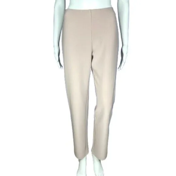 T Tahari Pull On Office Work Pants Size 4 Blush Dune Shadow Elastic Waist NWOT