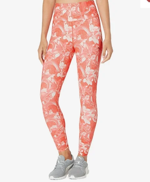 PUMA Train Untmd High-Waist 7/8 Tights Georgia Peach Fiery Coral Floral Print