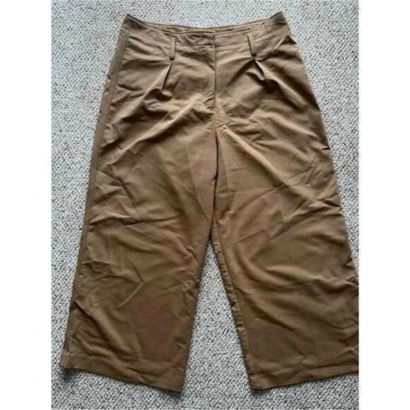 Cynthia Rowley sz 14 Wide-Leg Chinos in Tan Brown