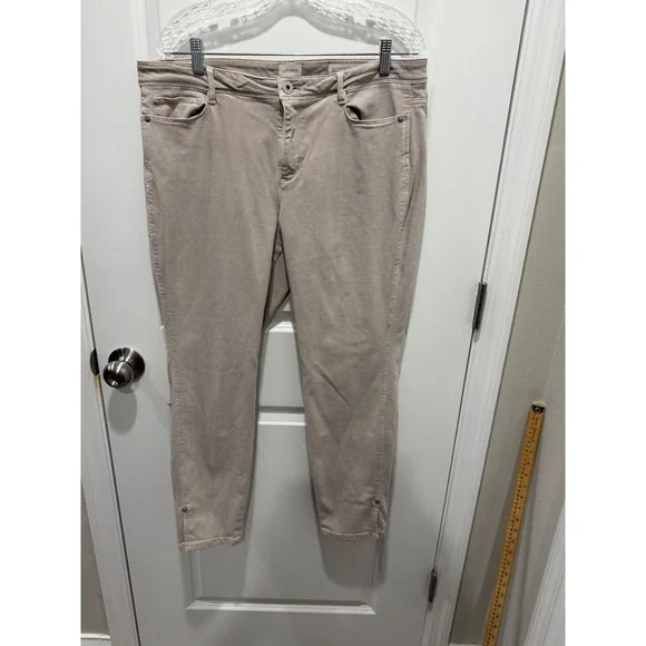 J.Jill Womens‎ Slim Ankle Authentic Fit Pants Tan 14