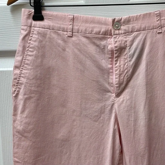 Ralph Lauren Sport Sz 10 Pink Gingham Check Cropped Pants‎ Stretch Golf Preppy