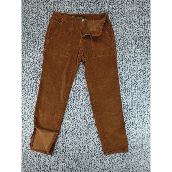 Sanctuary Utility‎ Pants Womens 28 Brown Corduroy Ankle Zip Anthropologie