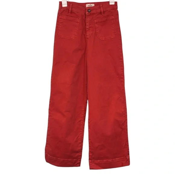 Marine Layer Wide Leg Bridget Crop Orange Denim Pants Size 4 NWOT Womens