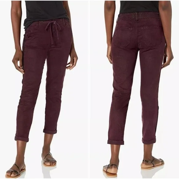 PAIGE Christy Off Duty High Rise Tapered Pant in Vintage Deep Berry Sz 28 Jogger