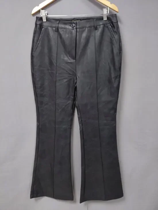 NWT Shinestar Vegan Black Bootcut Flare Lined Pants Women Size L