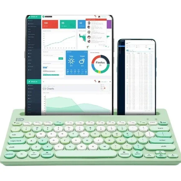 Wireless Keyboard Multi-Device Bluetooth Dual Mode iPad SmartTv MacBook Green