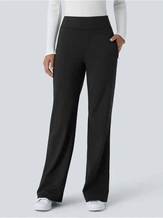 Halara Flex DayStretch Mid Rise Side Zipper Pocket Work Flare Pants