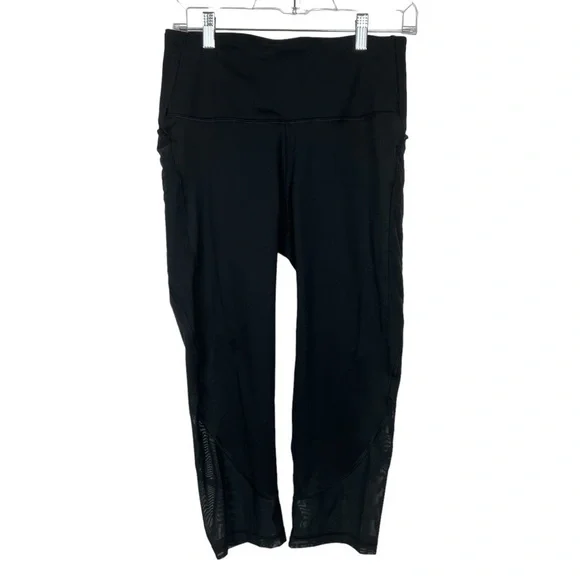All in Motion Black Crop Mesh Leggings Medium