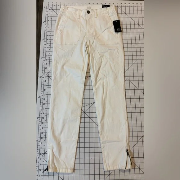 NWT Kut‎ From The Kloth Women’s Size 0 Off-White Ankle Straight Leg Pants