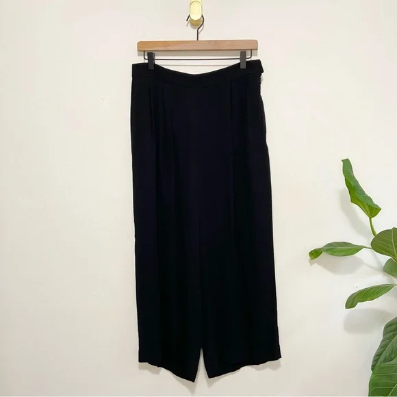 Vince Wide Leg High Rise Relaxed Fit Lightweight Black Pants
