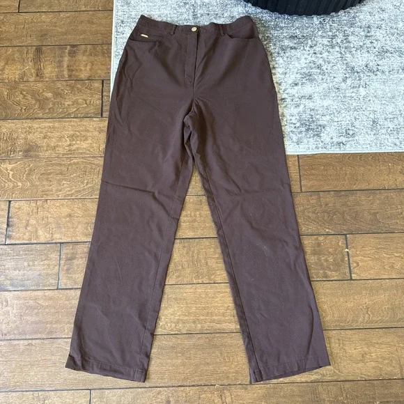 St. John Sport By Marie Gray Brown Pants Sz‎ 10