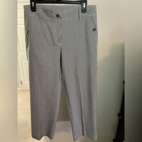 Company Collection women’s 10 petite pants wide waist band black & white striped