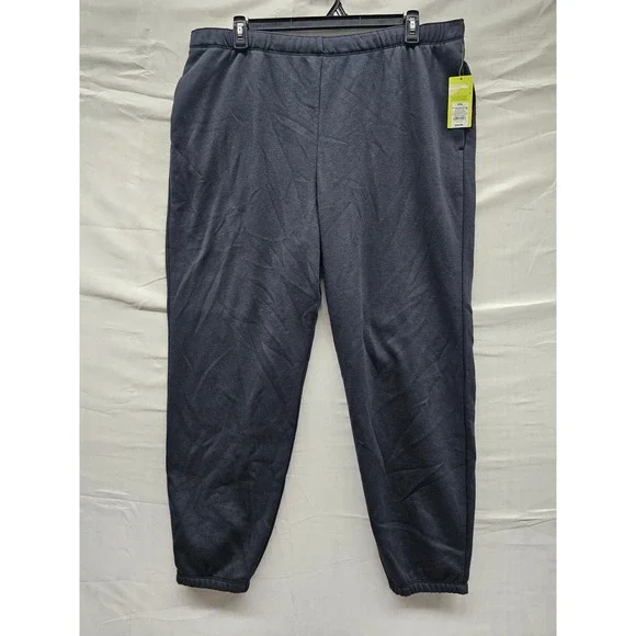 All in Motion Womens Mid Rise Jogger Pants Black Cotton Blend Athletic Size XXL