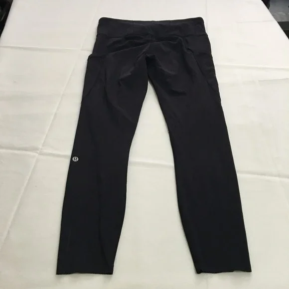 Lululemon Leggings Womens Size 8 Black High Rise Side Pockets