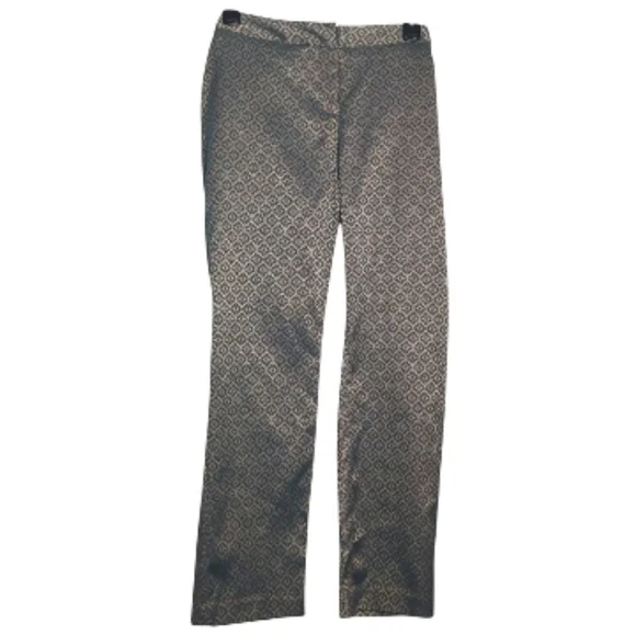 Worthington Size 10 Iridescent Jacquard Geometric Medallion Straight Leg Pants