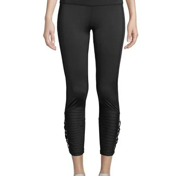 NANETTE LEPORE Black Moto Lace Up Legging