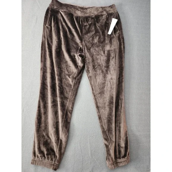 Yogalicious Lux Sz XL Double Butter Hannah Jogger NWT Pockets Chocolate Brown‎
